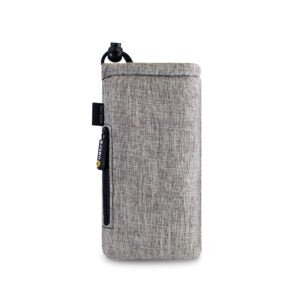 Vatra Bags woven khaki brown V23 7-inch zip draw pouch, protective case with woven design and zip closure.