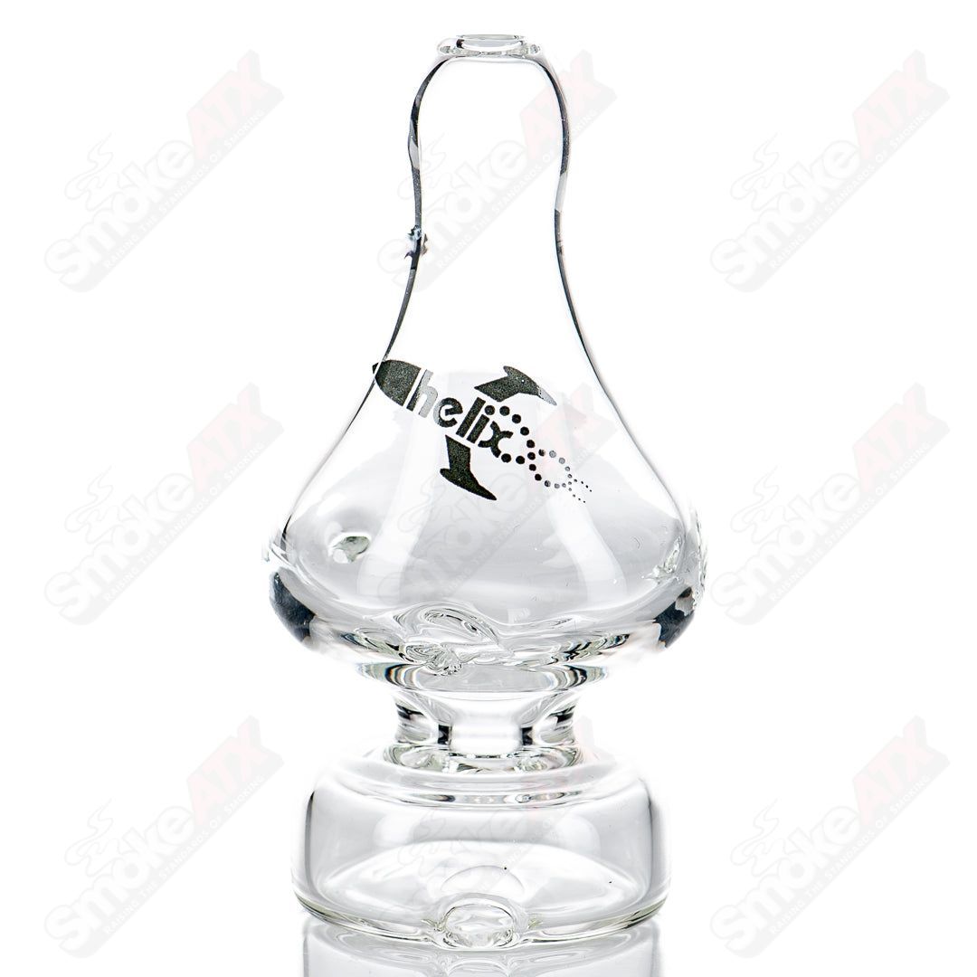 Black Label Classic Puffco Peak Dry Top by American Helix, glass Puffco top with a sleek black finish and detailed craftsmanship.