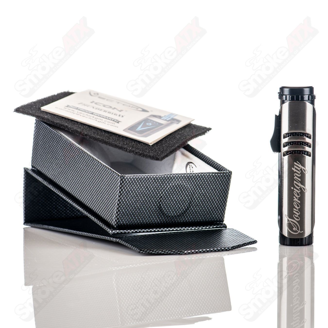 Smoke ATX Vector Max Tech Lighter Sovereignty from 420 Products, featuring a sleek design and durable construction for reliable use.