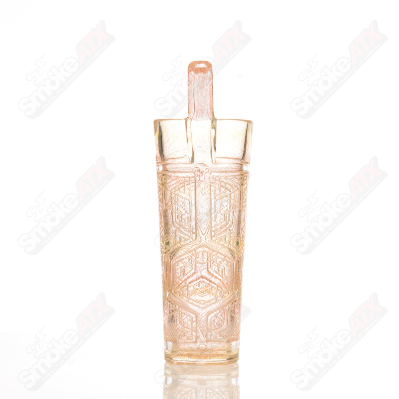 Avant-Garde Sizelove Chewy Tesseract drinking cup with built-in straw, featuring artistic heady glass design and modern style.