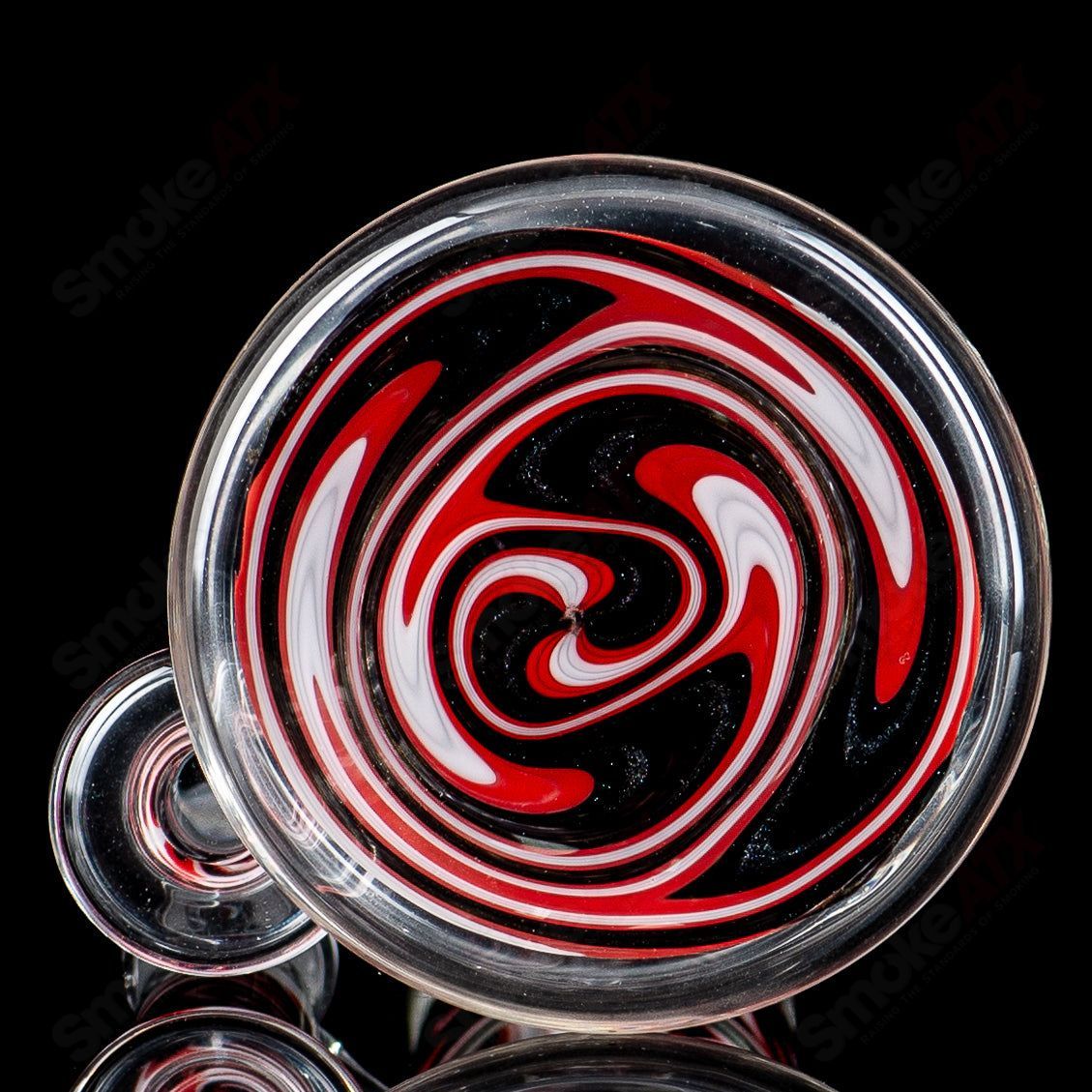 Glass Wig Wag Inline Tube waterpipe by Texas Hot Glass with colorful wig wag pattern and clear glass accents.