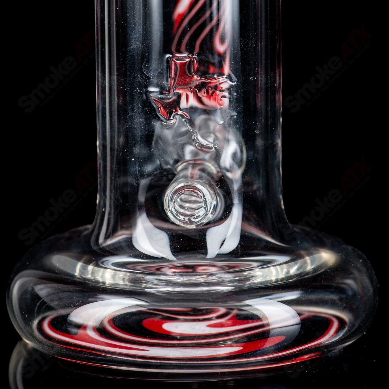 Glass Wig Wag Inline Tube Waterpipe by Texas Hot Glass, featuring colorful glass design and inline filtration for smooth smoking.