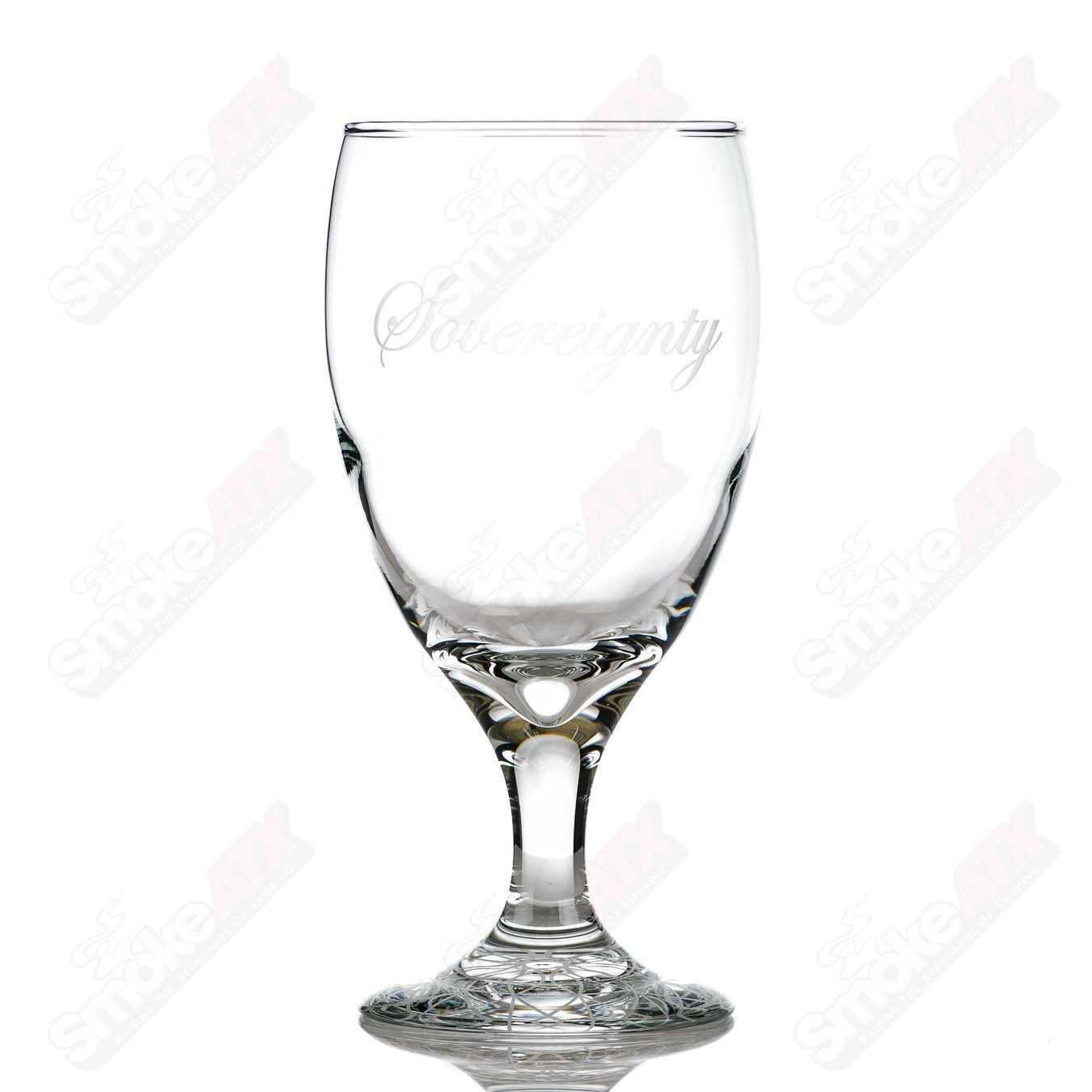Wine Goblet w Seed of Life Pattern Foot Sovereignty - Smoke ATX