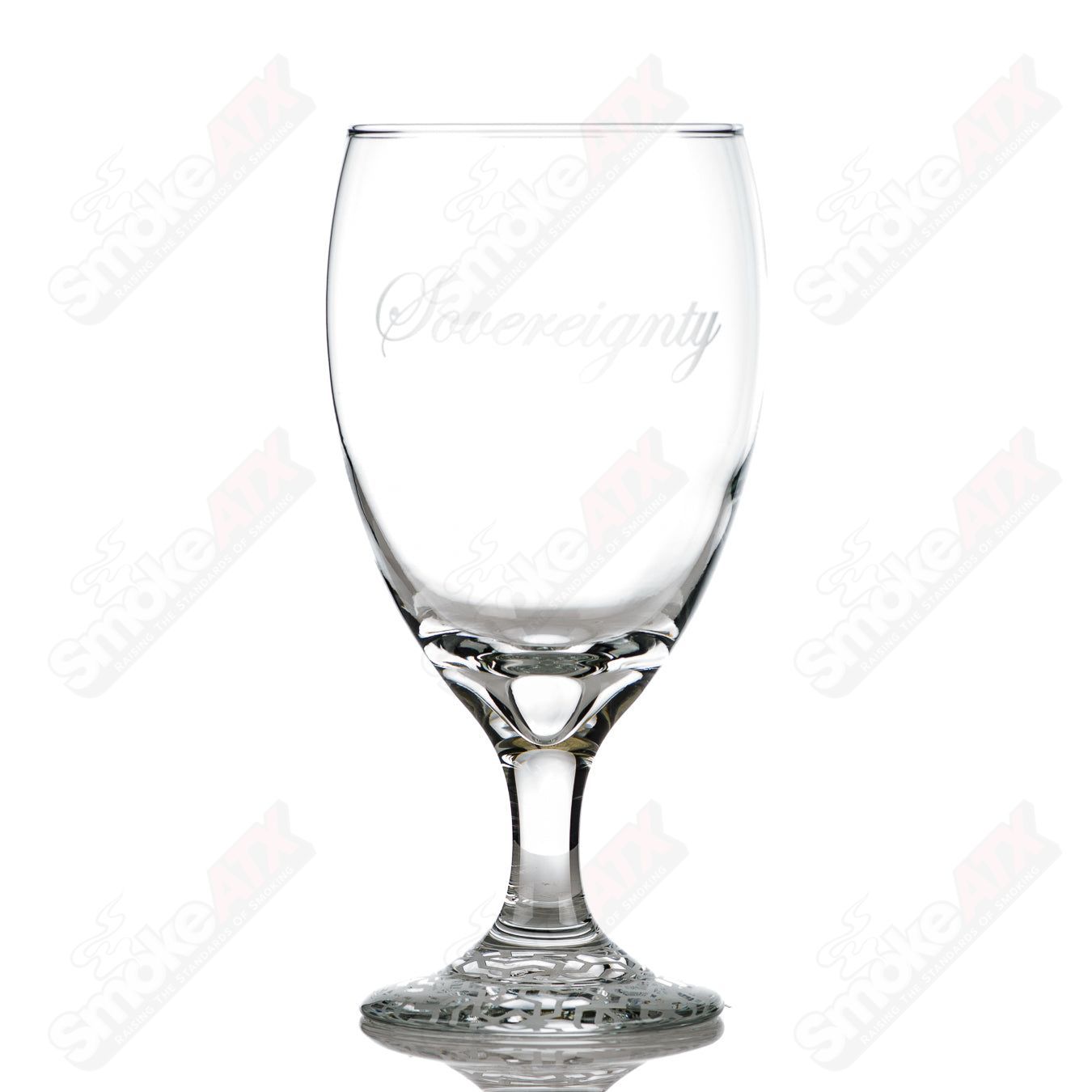 Wine Goblet w Tessellated Pattern Foot Sovereignty - Smoke ATX