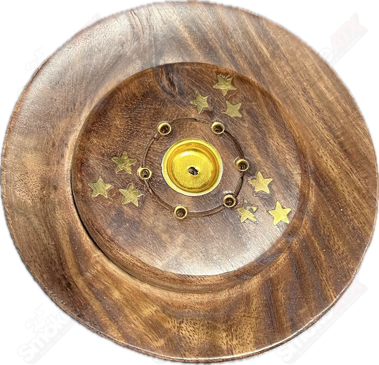 Wooden plate incense holder from Wildberry, designed for burning incense sticks and cones with a natural wooden finish.