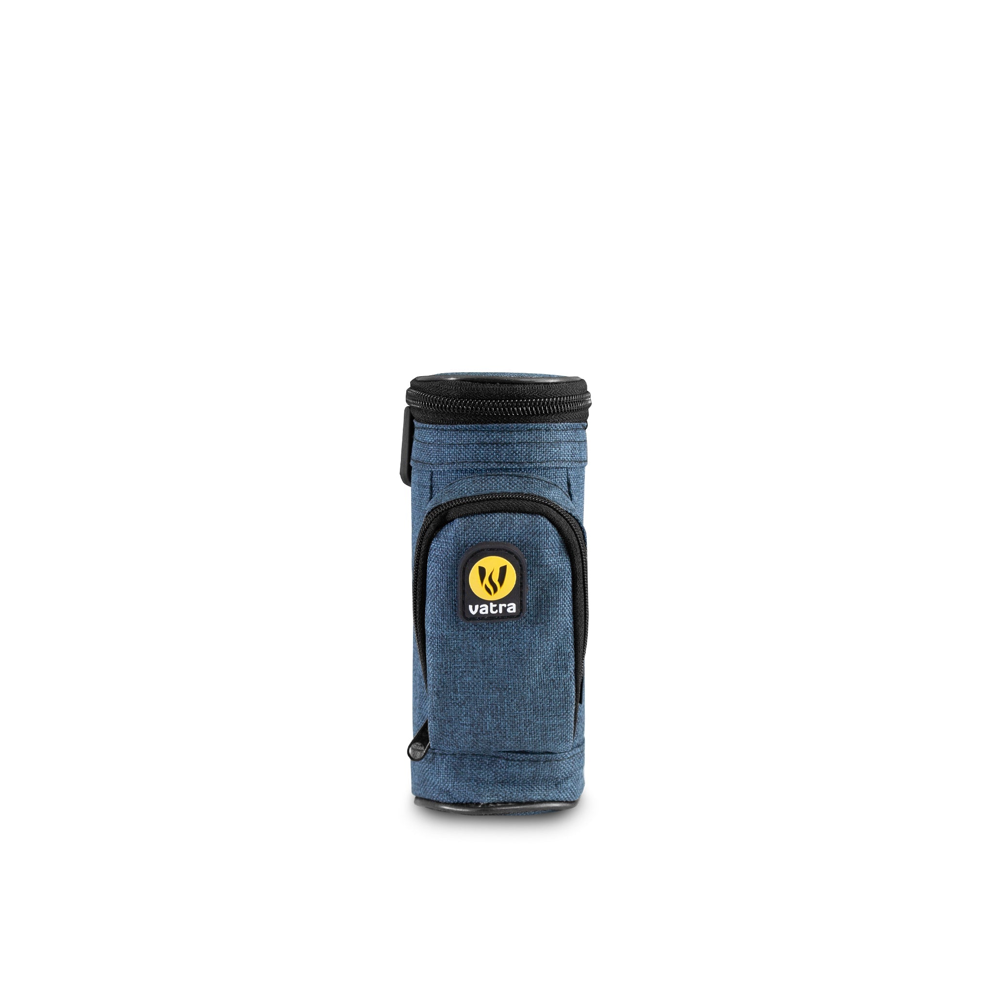 Blue woven 6-inch Matrix Cylinder Bag by Vatra, a protective case with a cylindrical shape and woven design.