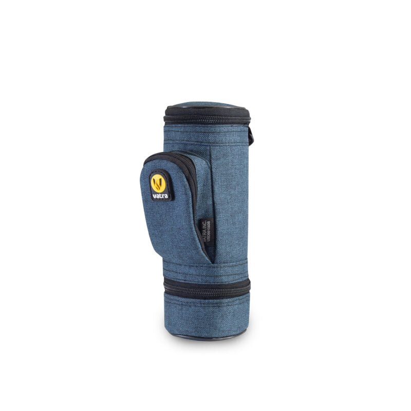 Vatra woven blue 6-inch Matrix cylinder bag, protective case with textured woven design for secure storage.