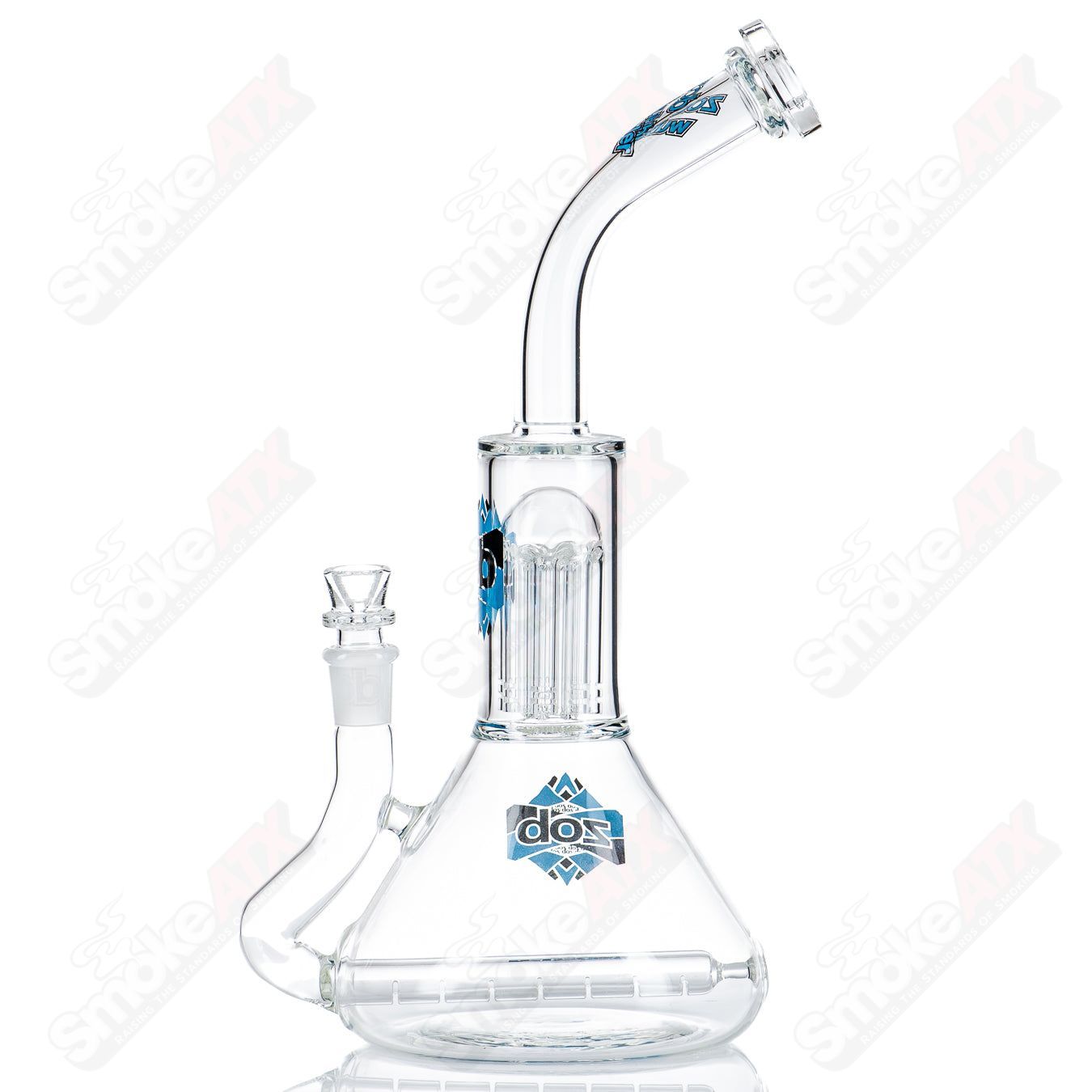 Wubbler 8 Arm Beaker Stemless W/ Diffused Inline (Blue/Black) ZOB - Smoke ATX
