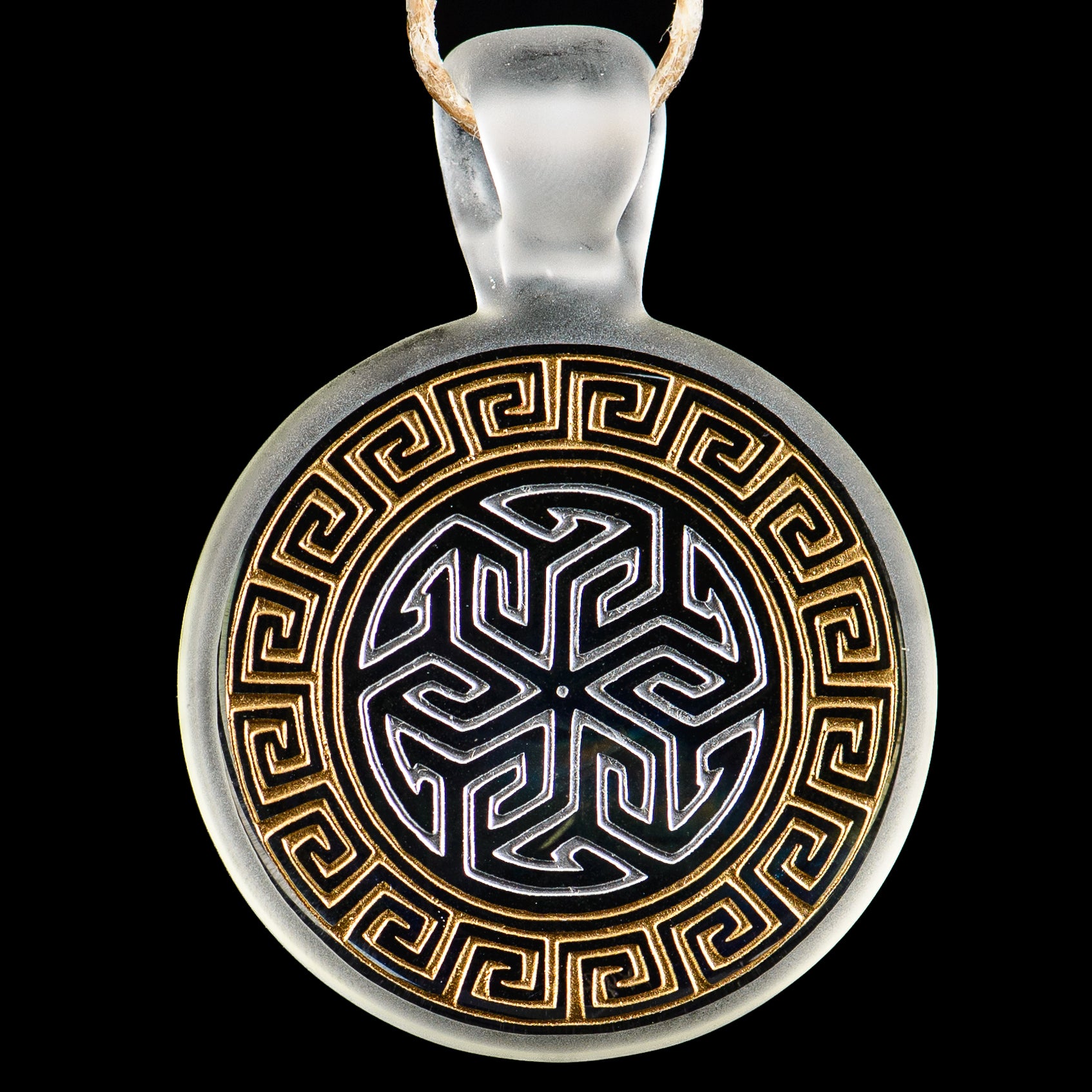 #2 Complex Inlay Pendant Alkaline Glass