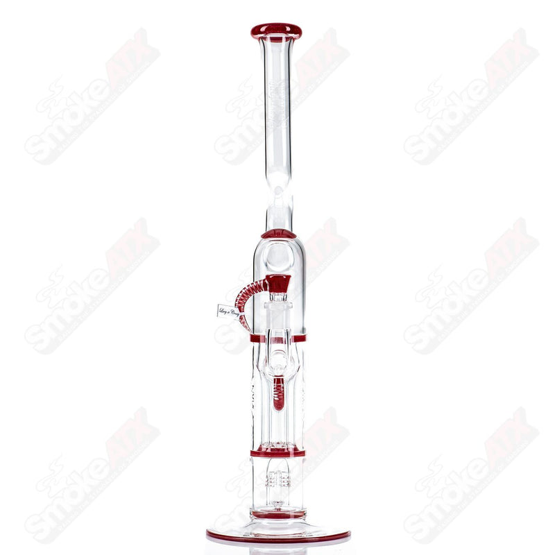 60mm Pillar Natty Neck Solid Foot Full Accent w F4 Perc (Lucy x Cherry) Sovereignty - Smoke ATX 