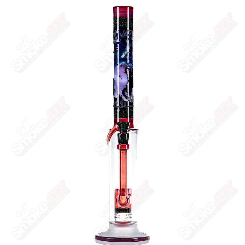 #2 Straight Tube w/ Gridded Percs by Subliminal Glass