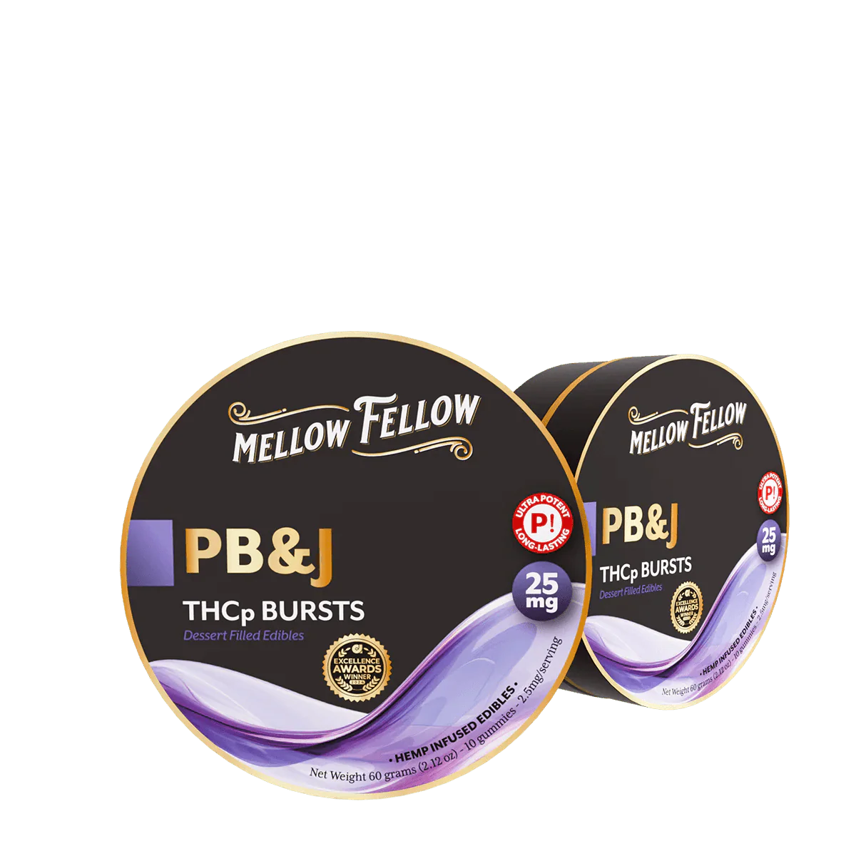 10ct x 2.5mg PB&J THC-P Burst Gummies Mellow Fellow - Smoke ATX 