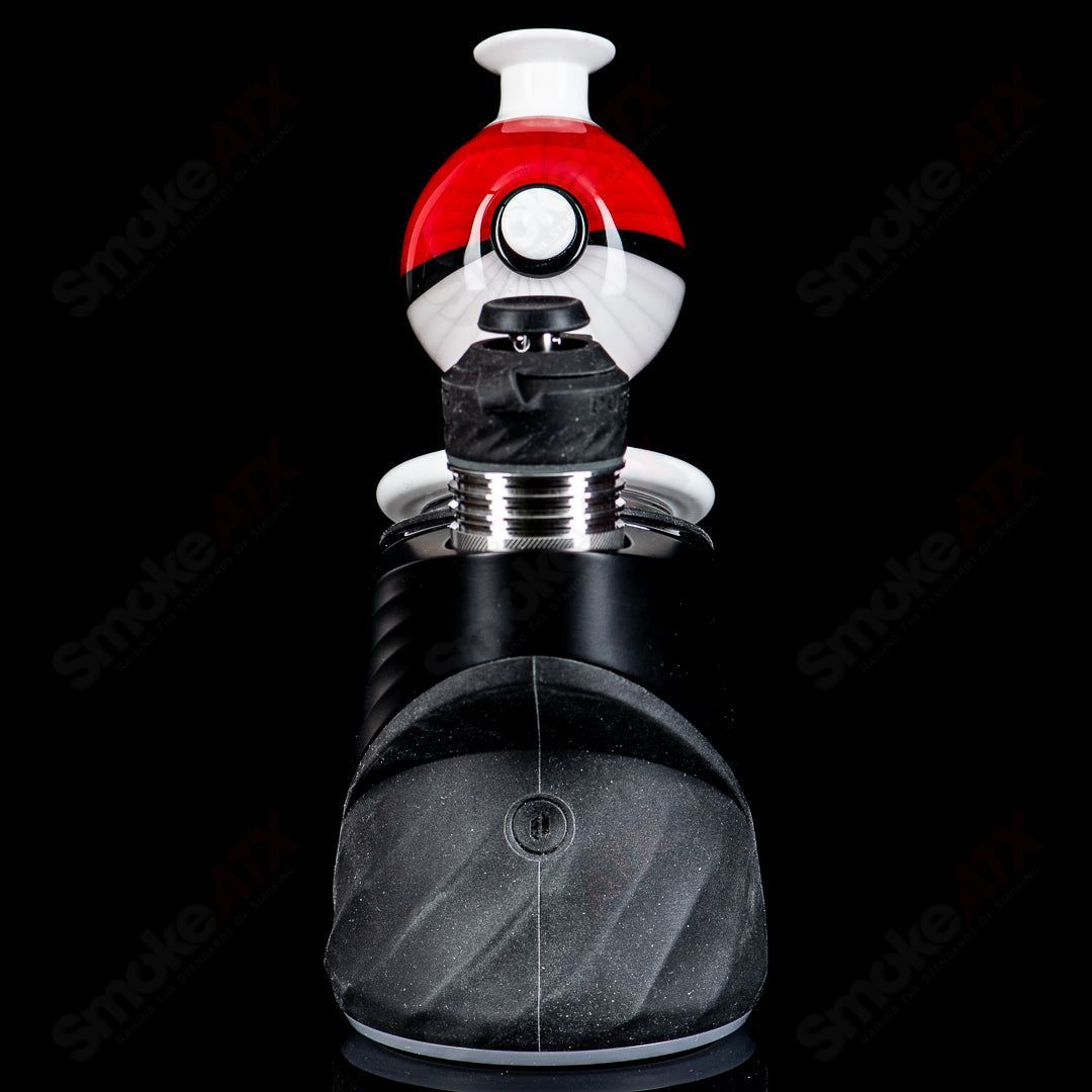 Glass Poke Ball Puffco Peak dry top by American Helix, featuring a colorful, spherical design for vaporizer enhancement.