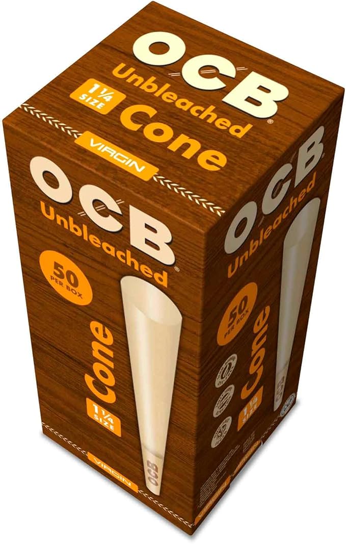 50pk Unbleached 1 1/4 Cones OCB - Smoke ATX 