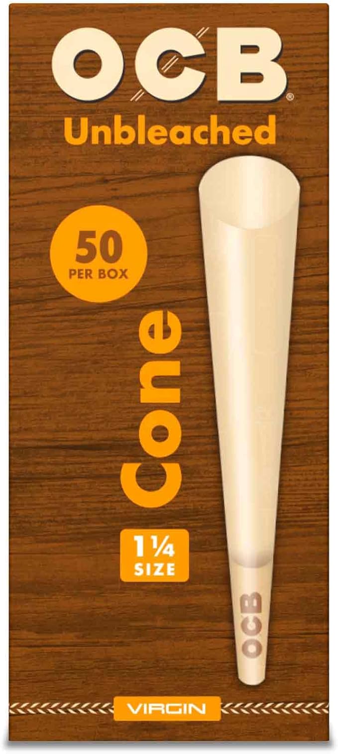 50pk Unbleached 1 1/4 Cones OCB - Smoke ATX 