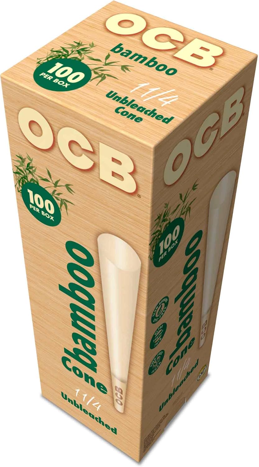 100pk Bamboo 1 1/4 Cones OCB - Smoke ATX 
