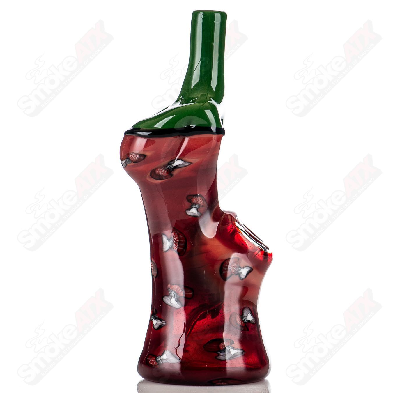 ZAM Mushroom Milli Lady Rig, a colorful heady glass concentrate rig with mushroom design and intricate details, for dabbing.