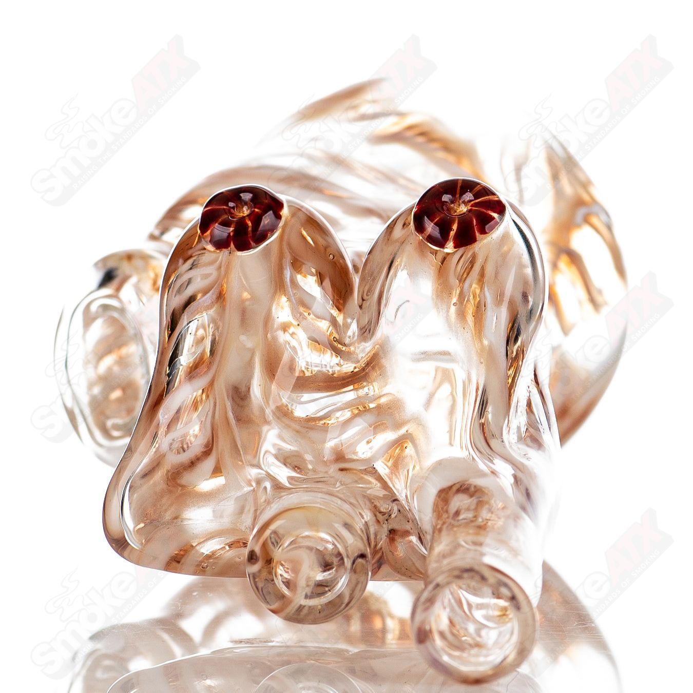 Heady glass Zam Rig and Pipe Set with intricate designs and clear glass construction for smoking accessories.