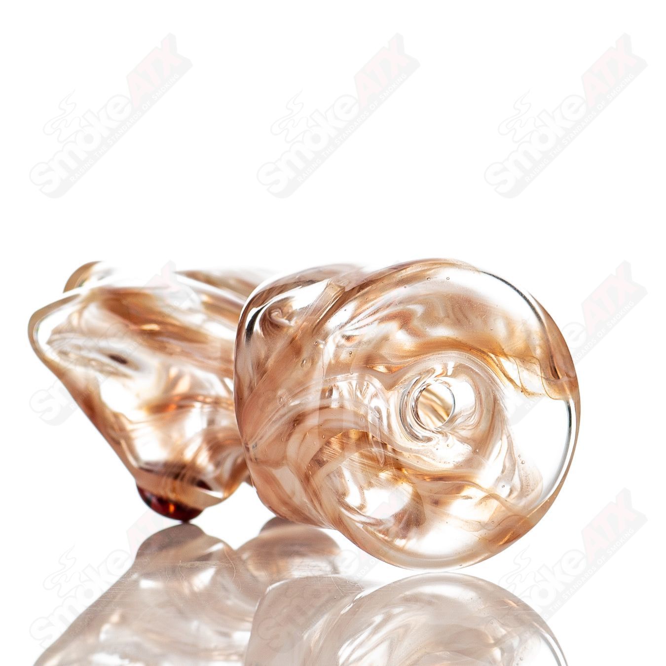 Heady glass Zam rig and pipe set featuring a sleek design with a clear glass body and intricate glasswork details.