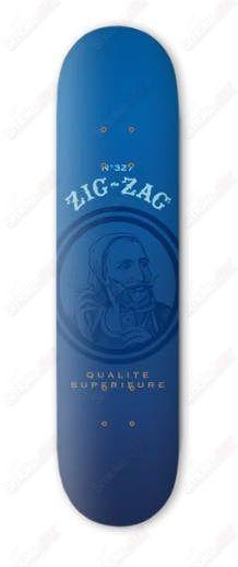 Zig - Zag Blue Ultra - Thin Design 8" Skateboard Deck - Smoke ATX