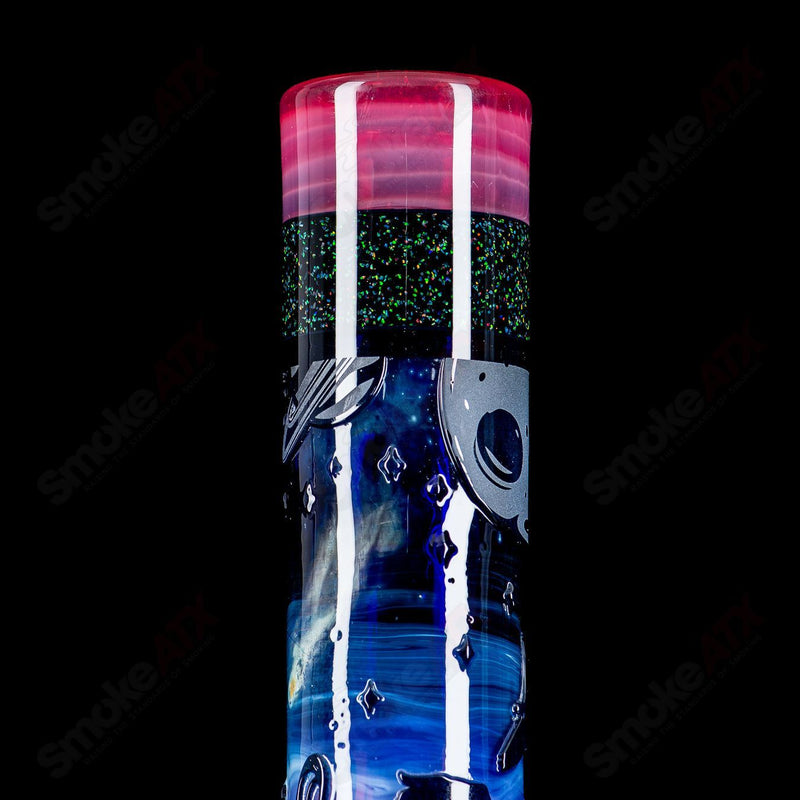 #2 Straight Tube w/ Gridded Percs by Subliminal Glass