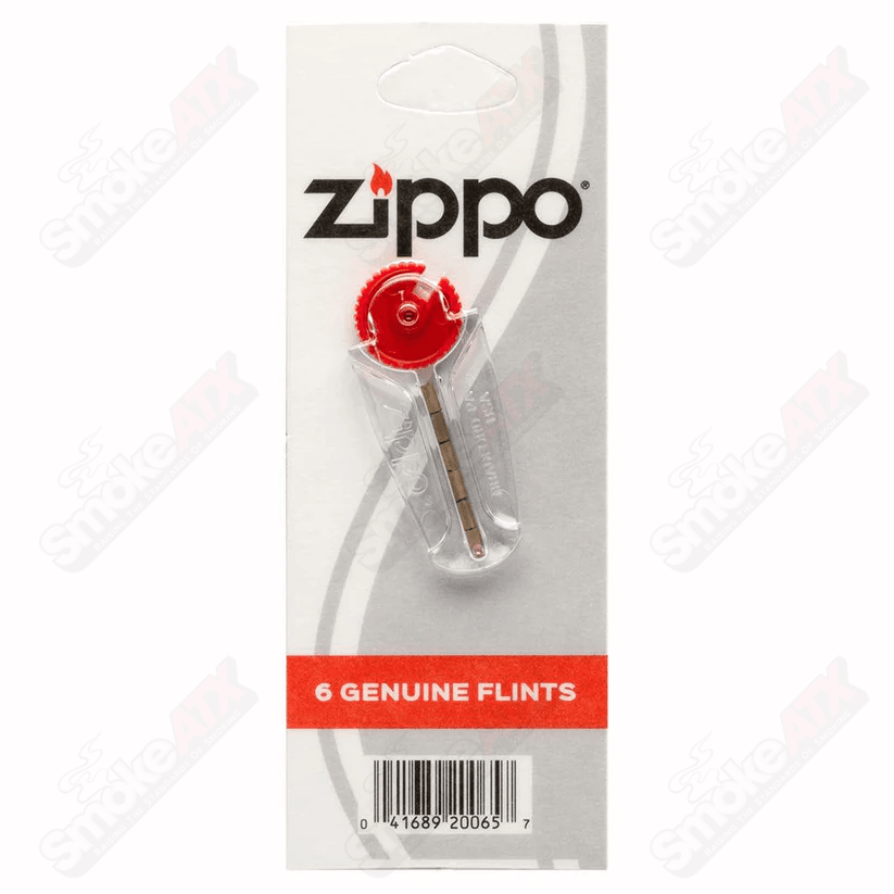 Zippo 6 genuine flints for Zippo lighters, compact pack of replacement flints for reliable ignition.