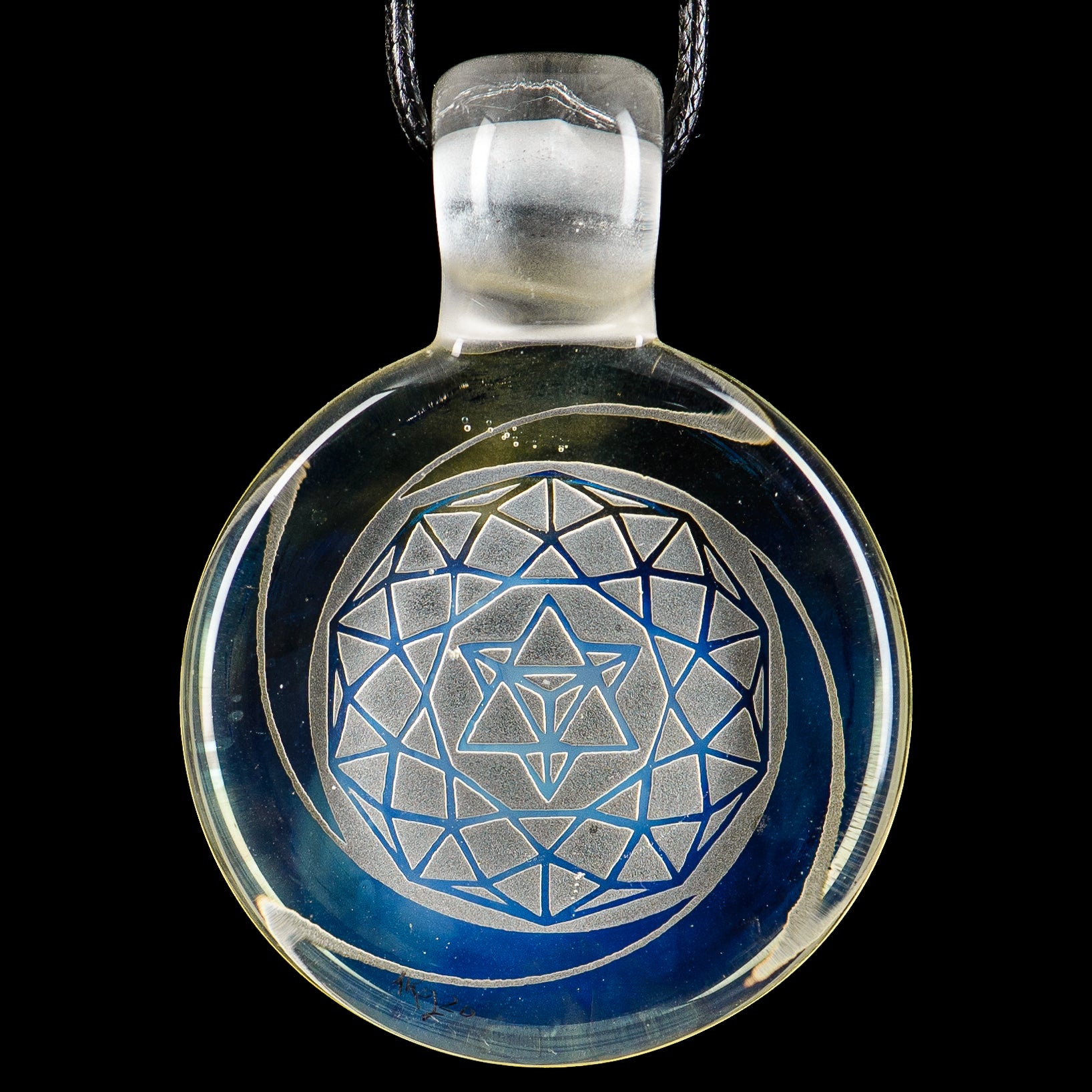 #5 Complex Inlay Pendant Alkaline Glass