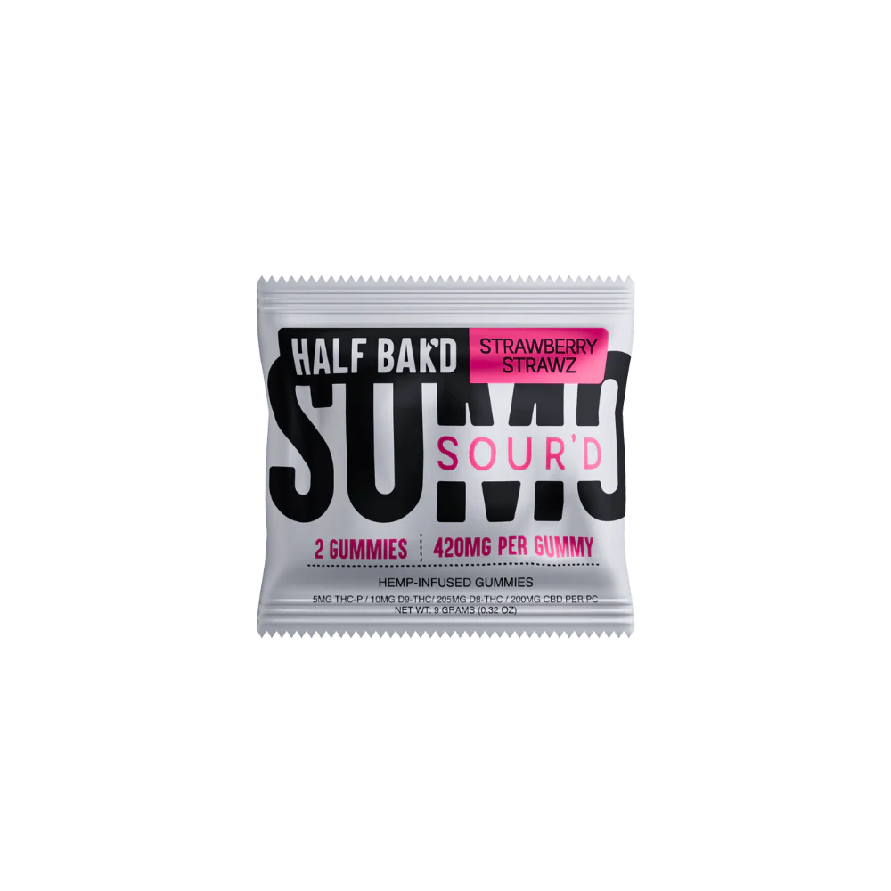 Half Bak'd Strawberry Strawz 420mg 2pk Sumo Gummies - Smoke ATX 