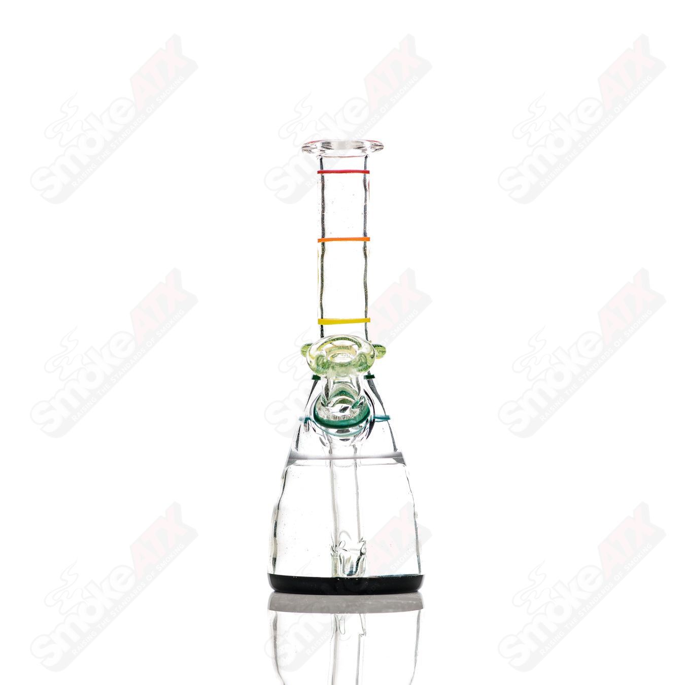 Dustorm Glass 10mm UV Secret Double Rainbow Tube concentrate rig with vibrant rainbow glass design for smooth dabbing.