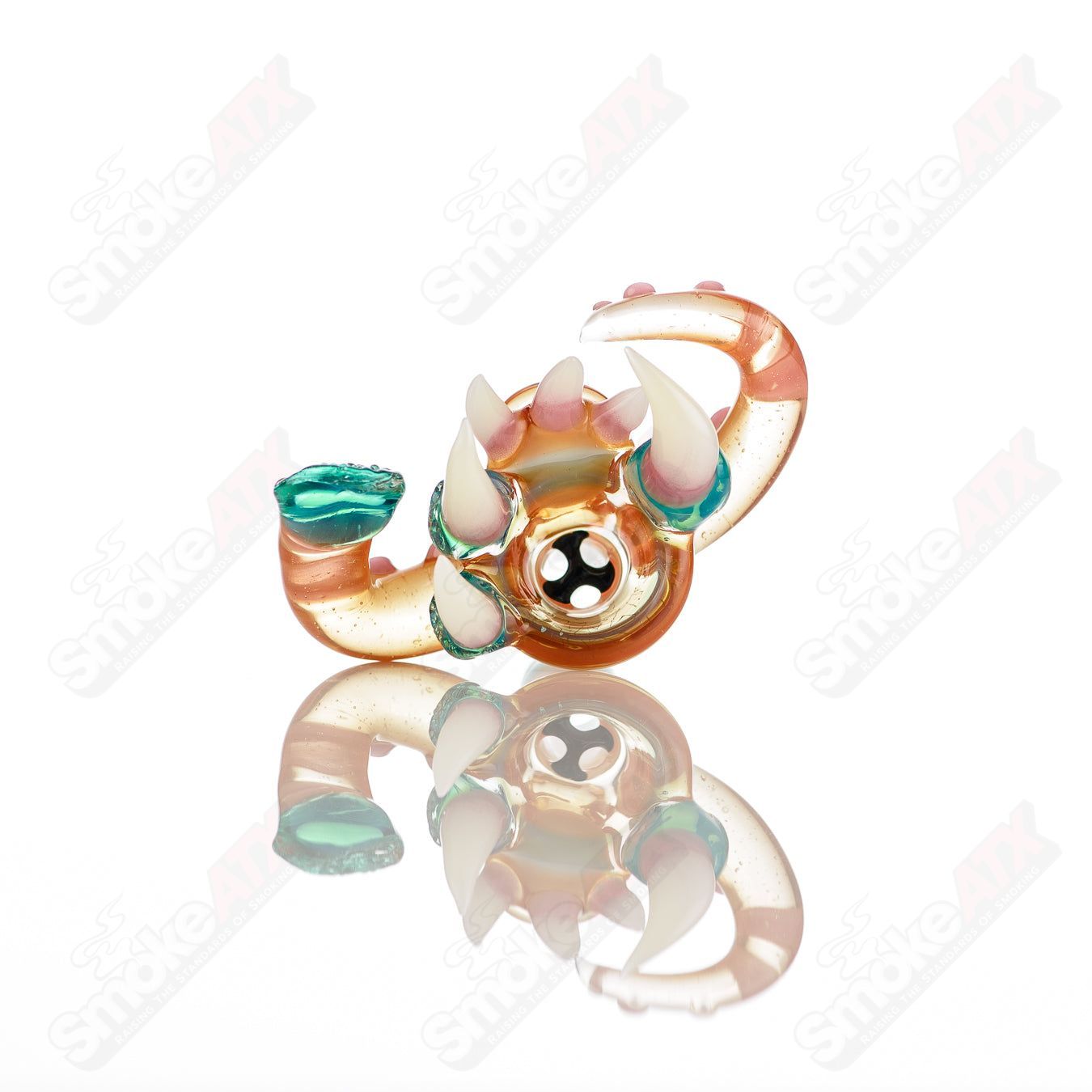 Salt Glass UV Reactive 14mm 3-Hole Slide Bowl for Heady Glass, featuring colorful UV-reactive design and durable construction.