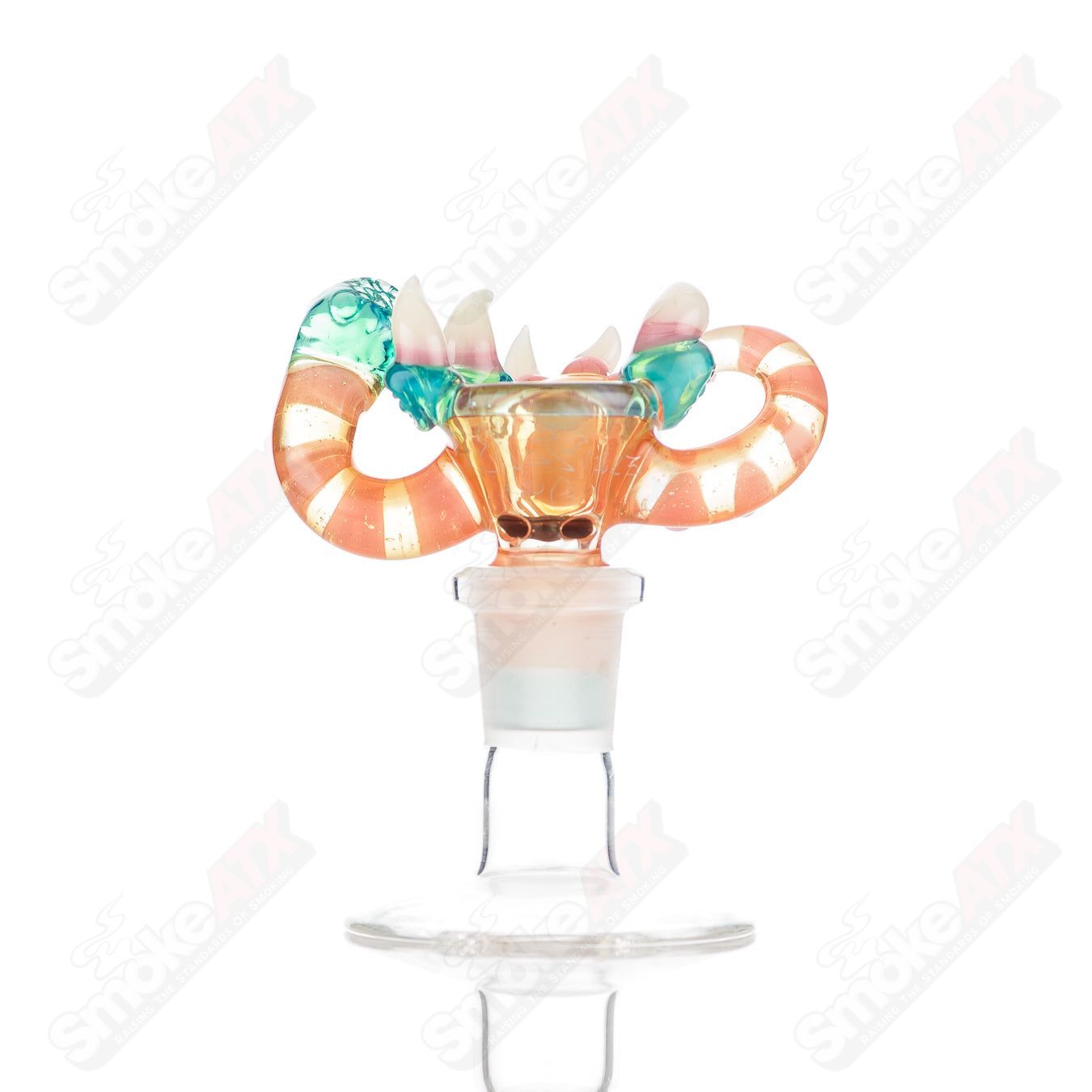 Salt Glass UV reactive 14mm 3-hole slide for Heady Glass bowls, featuring vibrant, colorful design with SPG x SALT branding.
