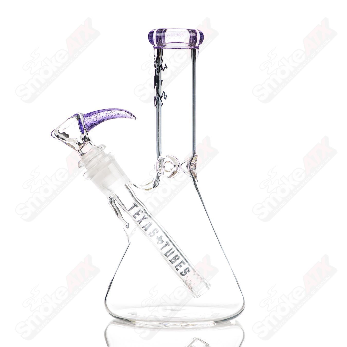 Colorful 14mm, 8.5-inch glass beaker from Texas Tubes, designed for scientific or decorative use.
