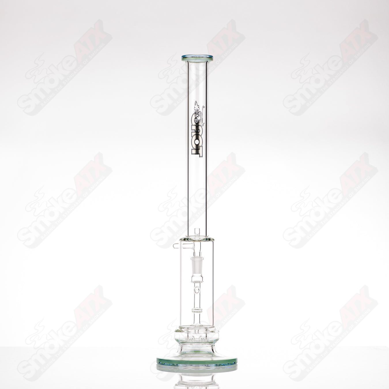 Toro 14mm full-size macro ISF straight glass tube, clear and detailed, designed for precise cannabis concentrates and dabbing.