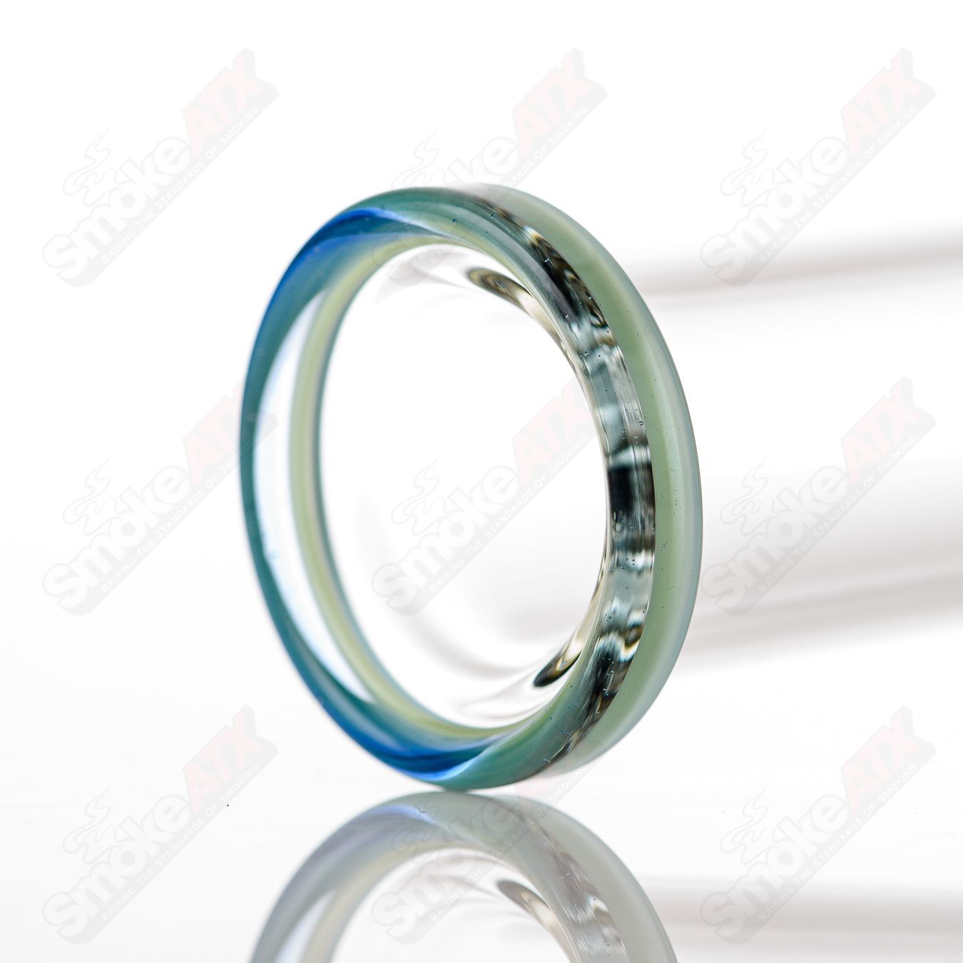 Toro 14mm full-size macro ISF glass straight tube, clear glass smoking pipe with intricate design details.