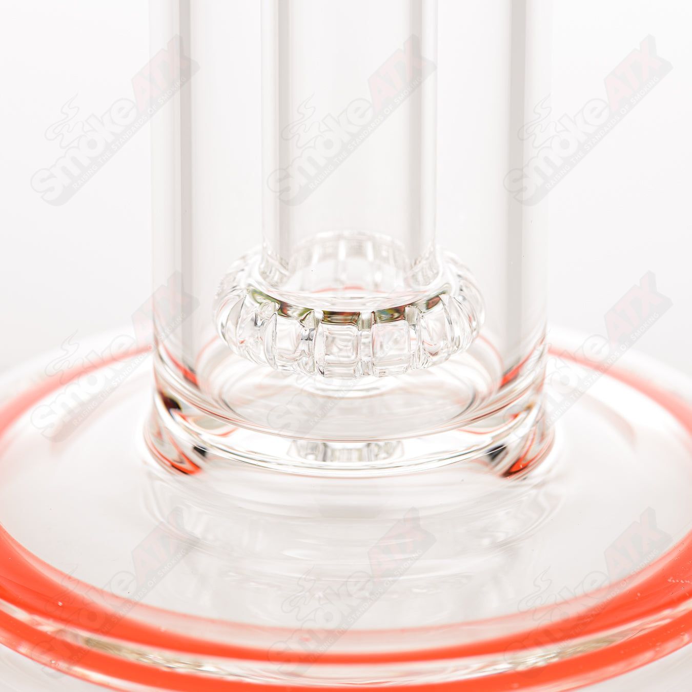 Toro 14mm mini circular to 13-arm contour glass tube with color accents and worked section, straight glass piece.