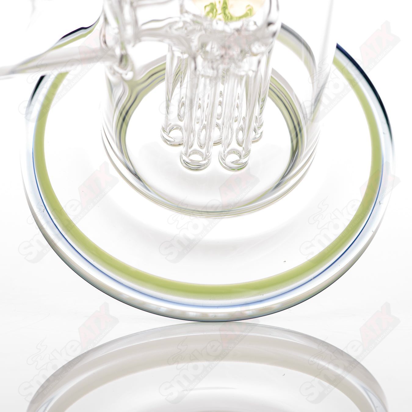 14mm Toro Mini Tree Glass Pipe with color accent, straight tube design, compact and colorful smoking accessory.