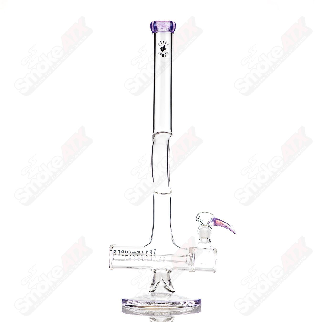 Colorful 16-inch Texas Tubes glass inline straight tubes with 50x5mm dimensions, designed by Texas Tubes.