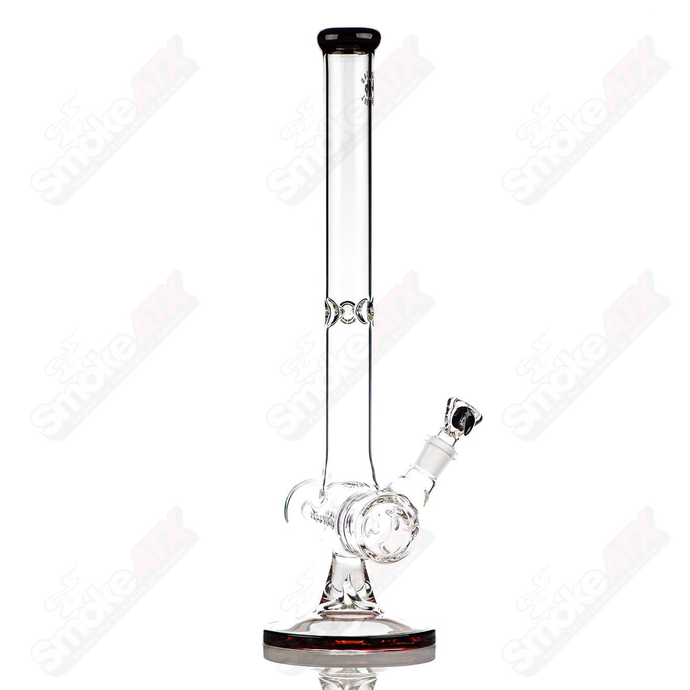 Colorful 17-inch Texas Tubes inline glass tubes, 50x5mm diameter, straight design by Texas Tubes for smoking or vaporizing.