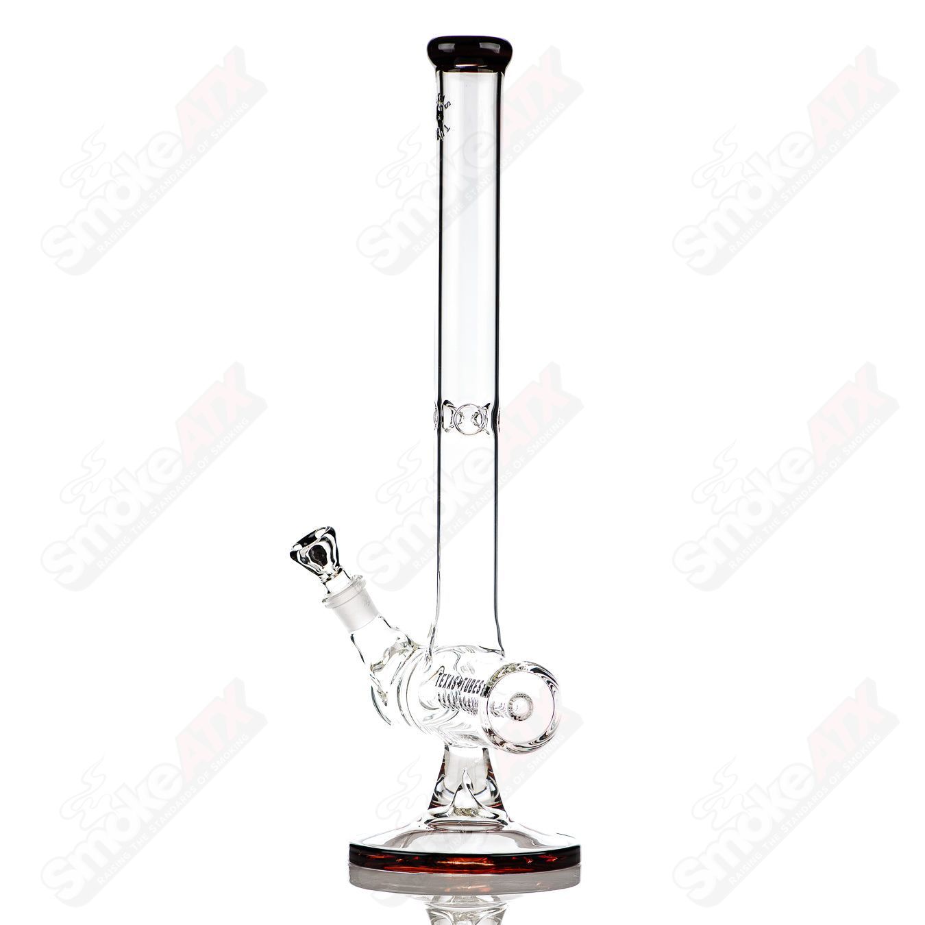Colorful 17-inch Texas Tubes glass inline straight tubes, 50x5mm size, designed for vibrant smoking or vaporization setups.