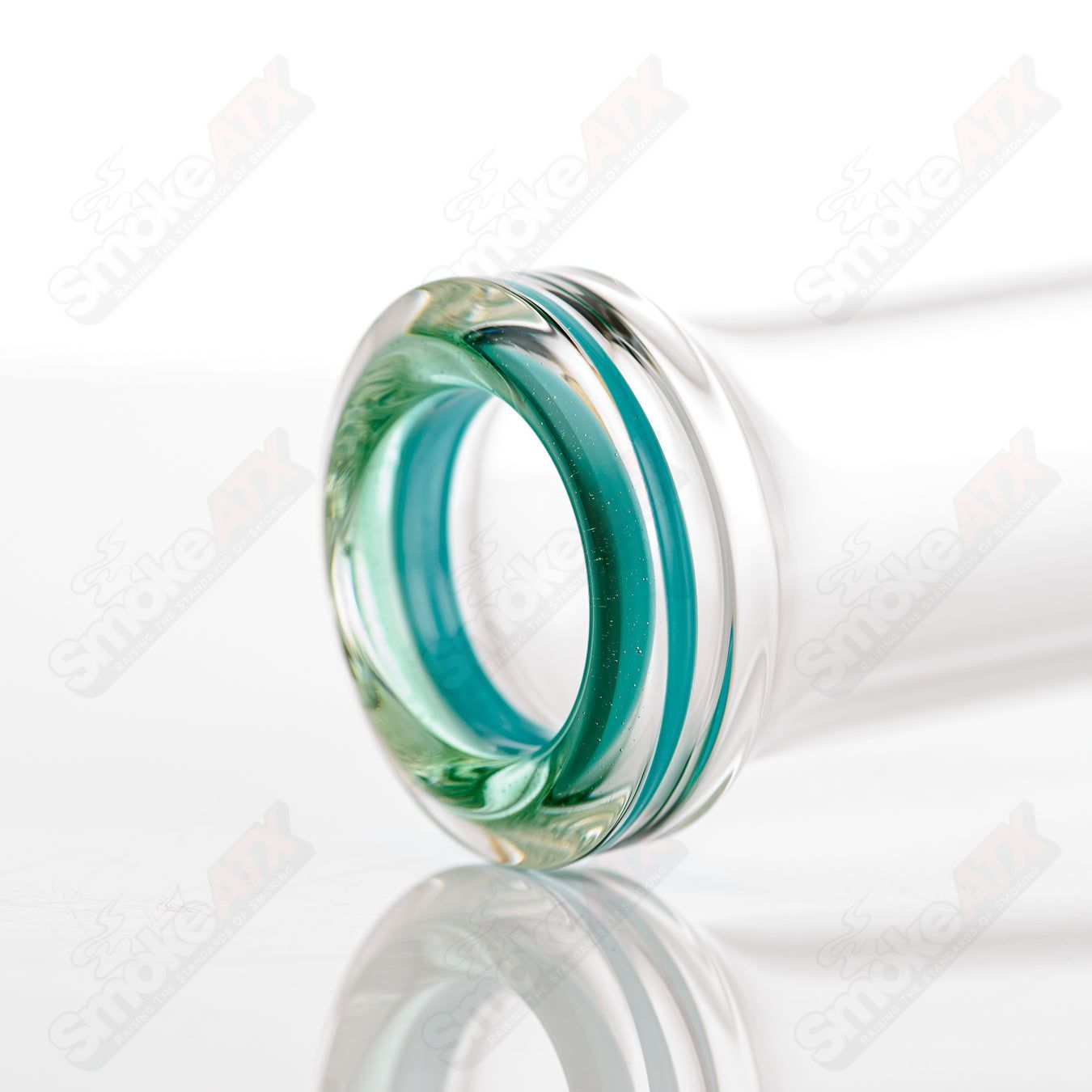 Toro 18mm 7/13 arm perc glass straight tube with color cap for smooth, filtered hits, featuring durable Toro glass design.