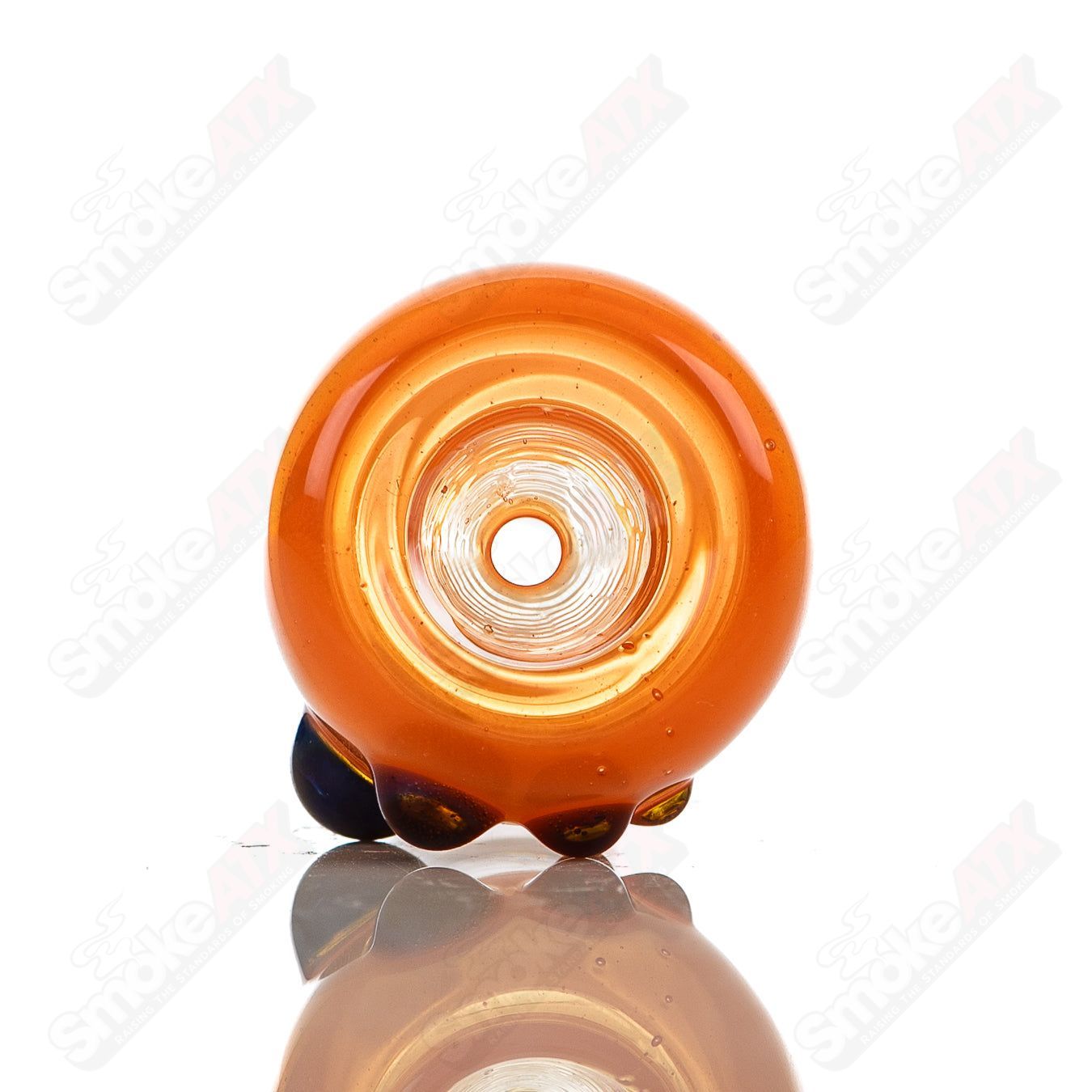 Colorful 18mm Dustorm Glass push slide bowl, full-color design, clear glass with vibrant accents, for smoking or use.