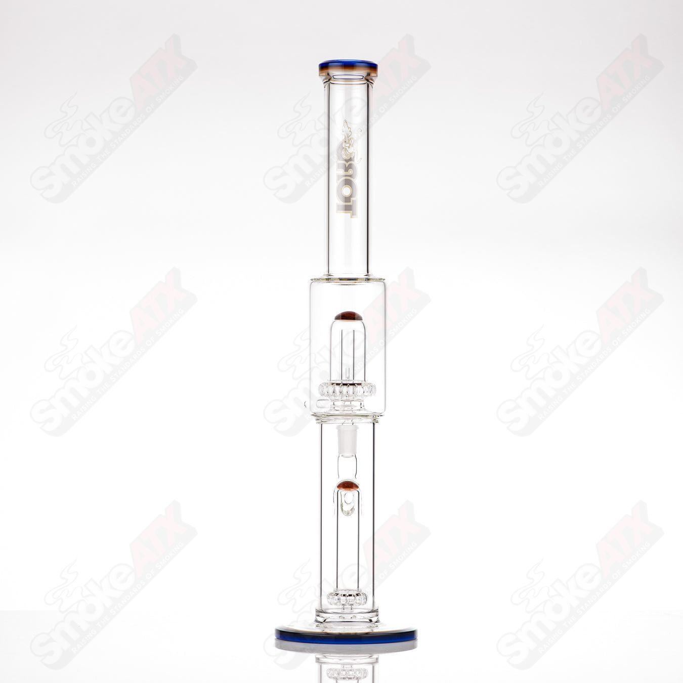 Toro full-size 18mm diameter circular-to-circular glass straight tube, clear and cylindrical for smoking or vaporizing.
