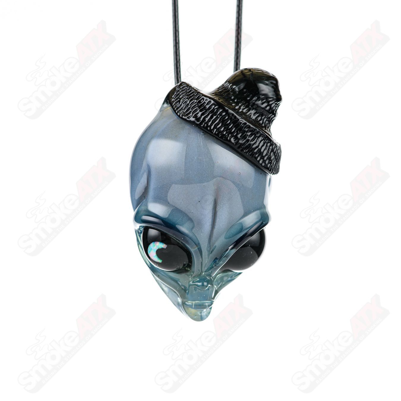 1 Alien Pendant w Beanie Ghost Glass - Smoke ATX