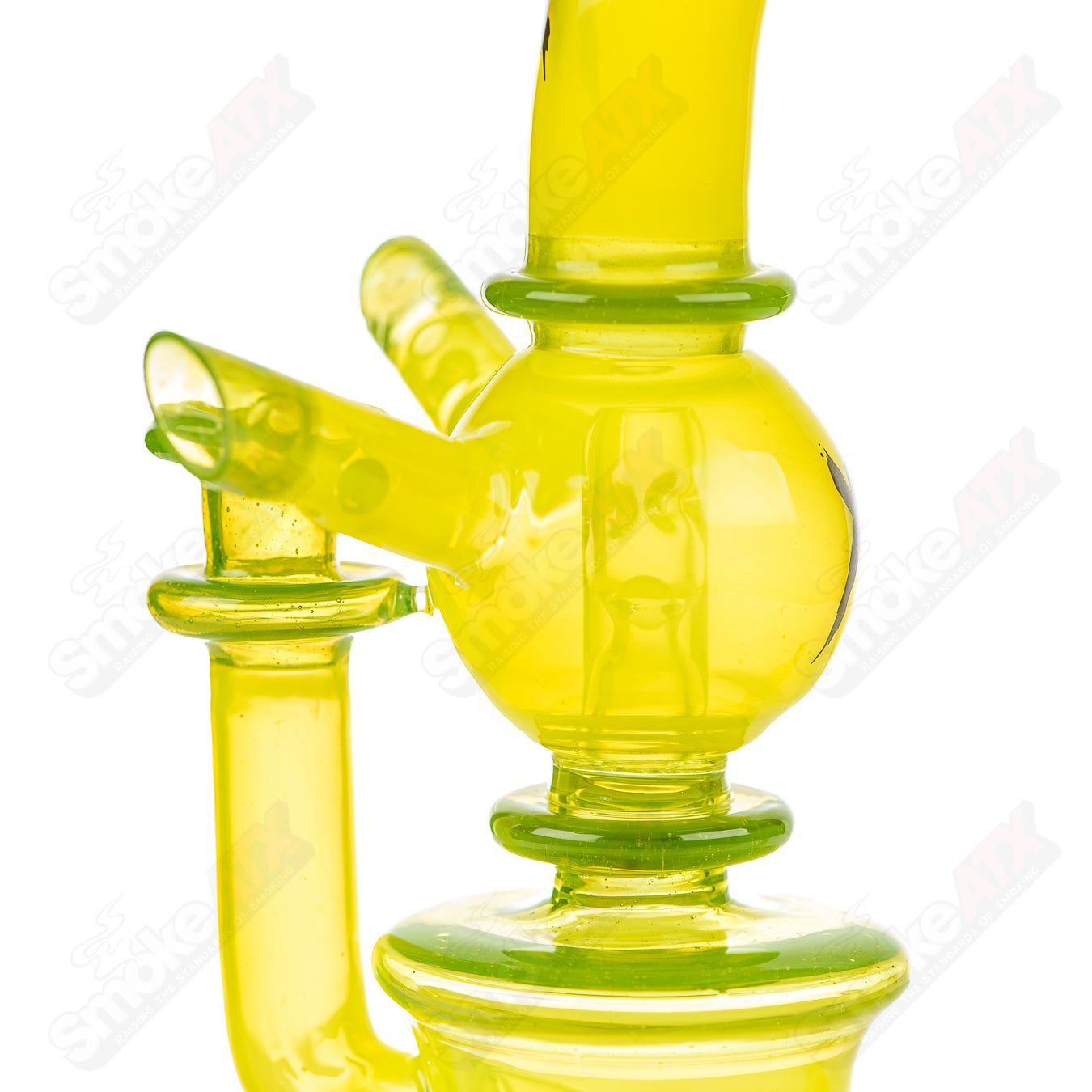 Colorful Xhalerator RAM Robert Mickelsen glass concentrate rig with intricate design and vibrant hues, handcrafted heady glass art.
