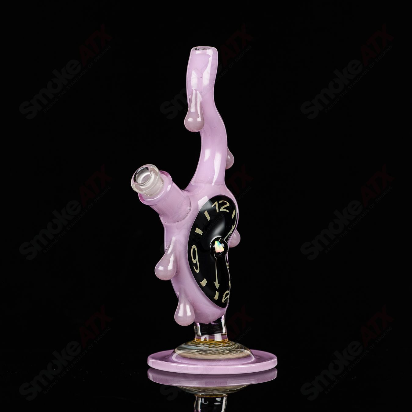 1 Dali Melting Clock Rig w Opal Accent by Scoby Glass - Smoke ATX