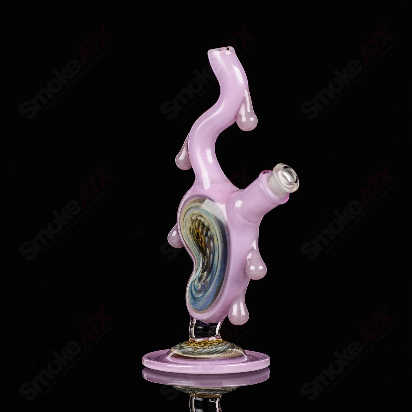 1 Dali Melting Clock Rig w Opal Accent by Scoby Glass - Smoke ATX
