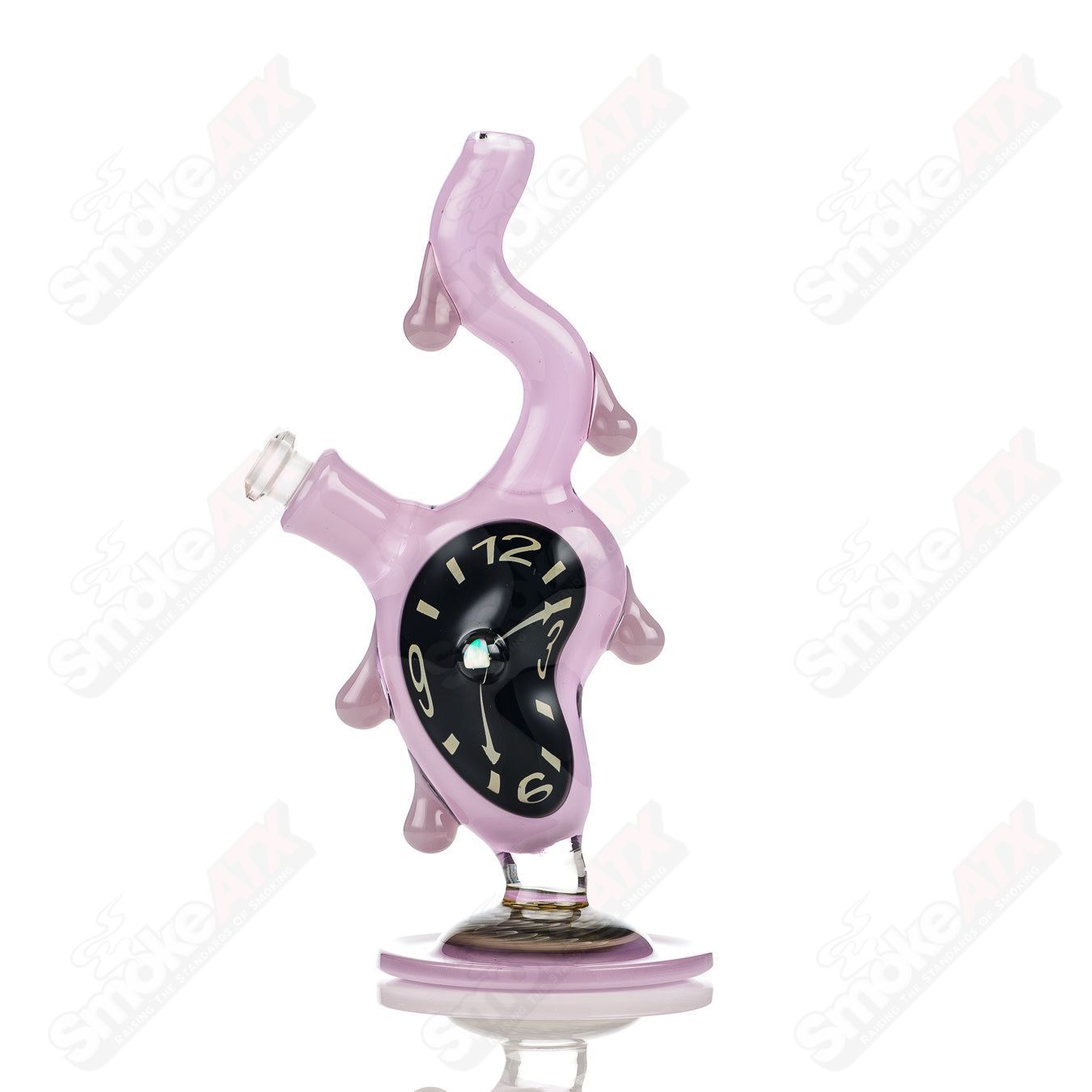 1 Dali Melting Clock Rig w Opal Accent by Scoby Glass - Smoke ATX