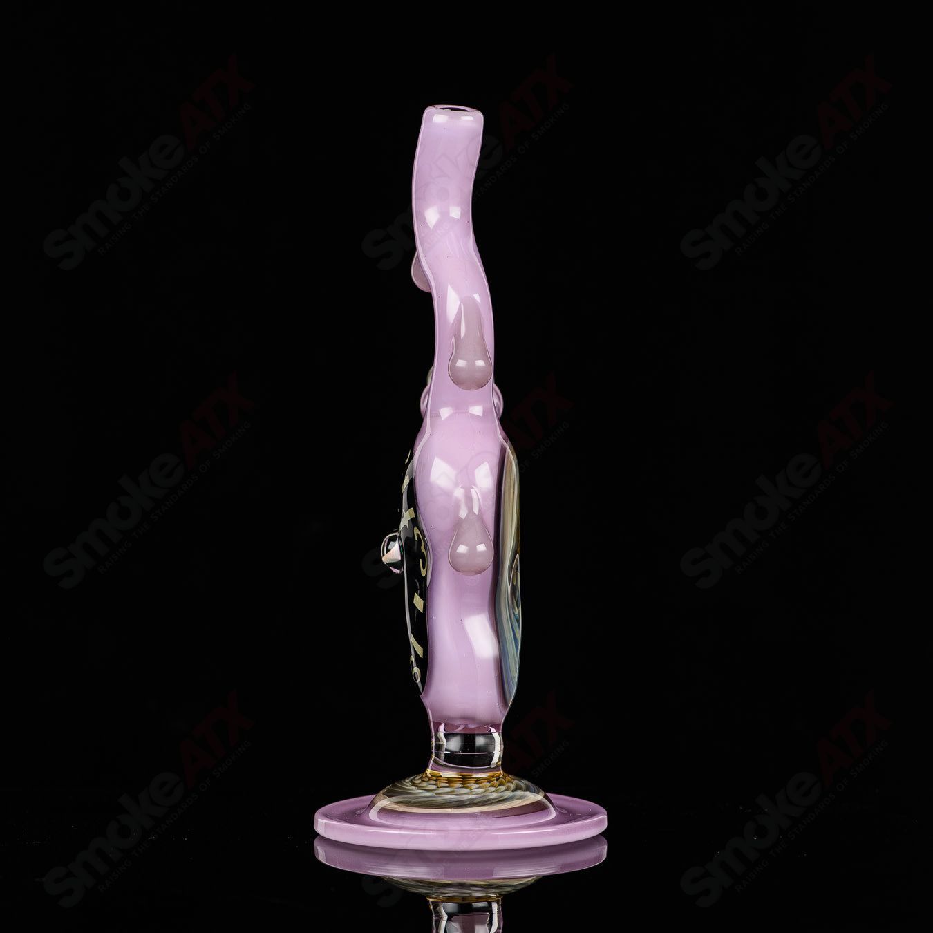 1 Dali Melting Clock Rig w Opal Accent by Scoby Glass - Smoke ATX