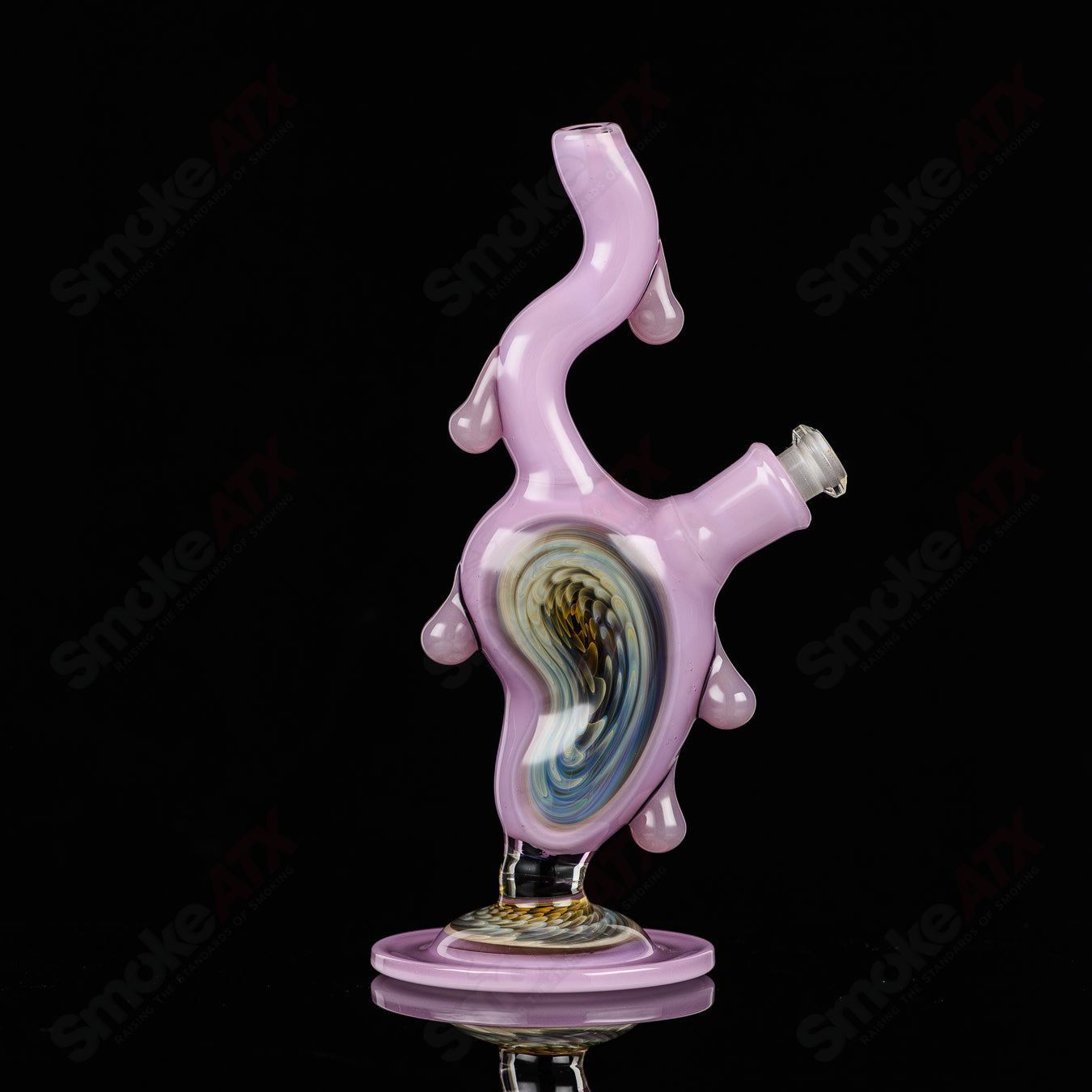 1 Dali Melting Clock Rig w Opal Accent by Scoby Glass - Smoke ATX