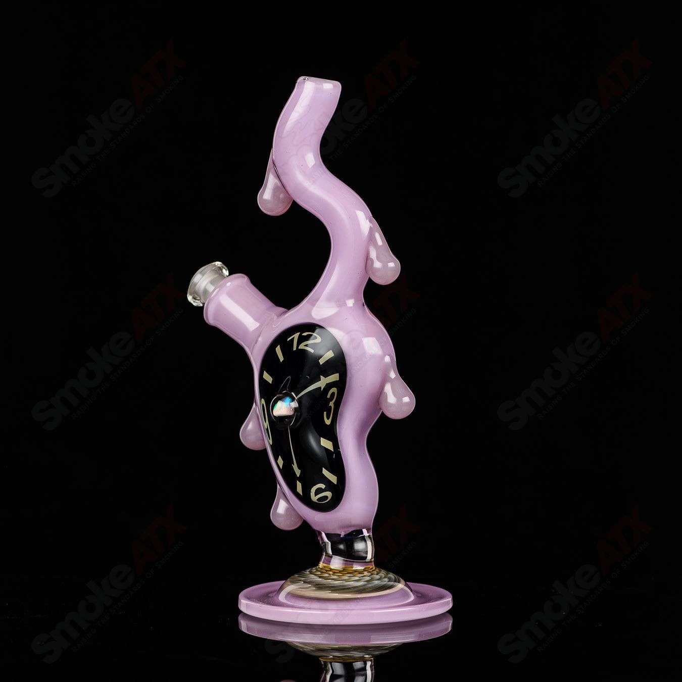 1 Dali Melting Clock Rig w Opal Accent by Scoby Glass - Smoke ATX